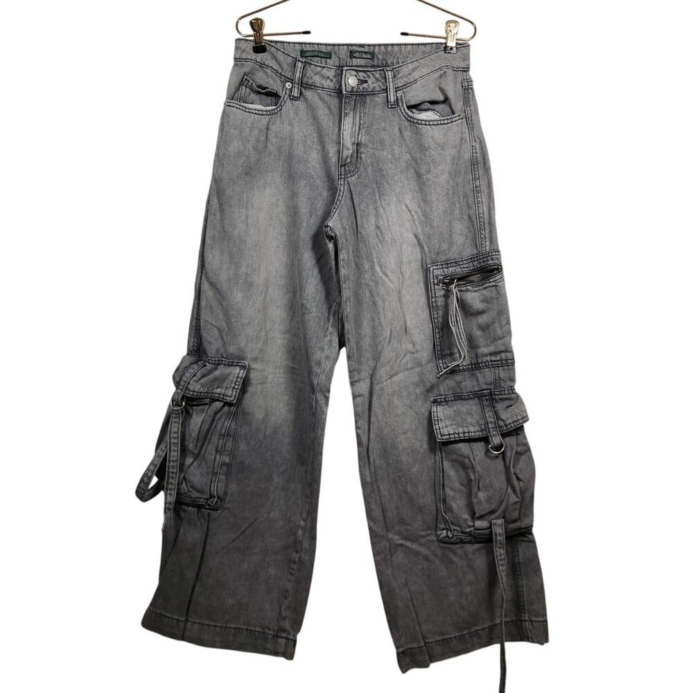 Wild Fable Size 6 Mid Rise Baggy Cargo Bottoms Pants Jeans Gray Skate Grunge